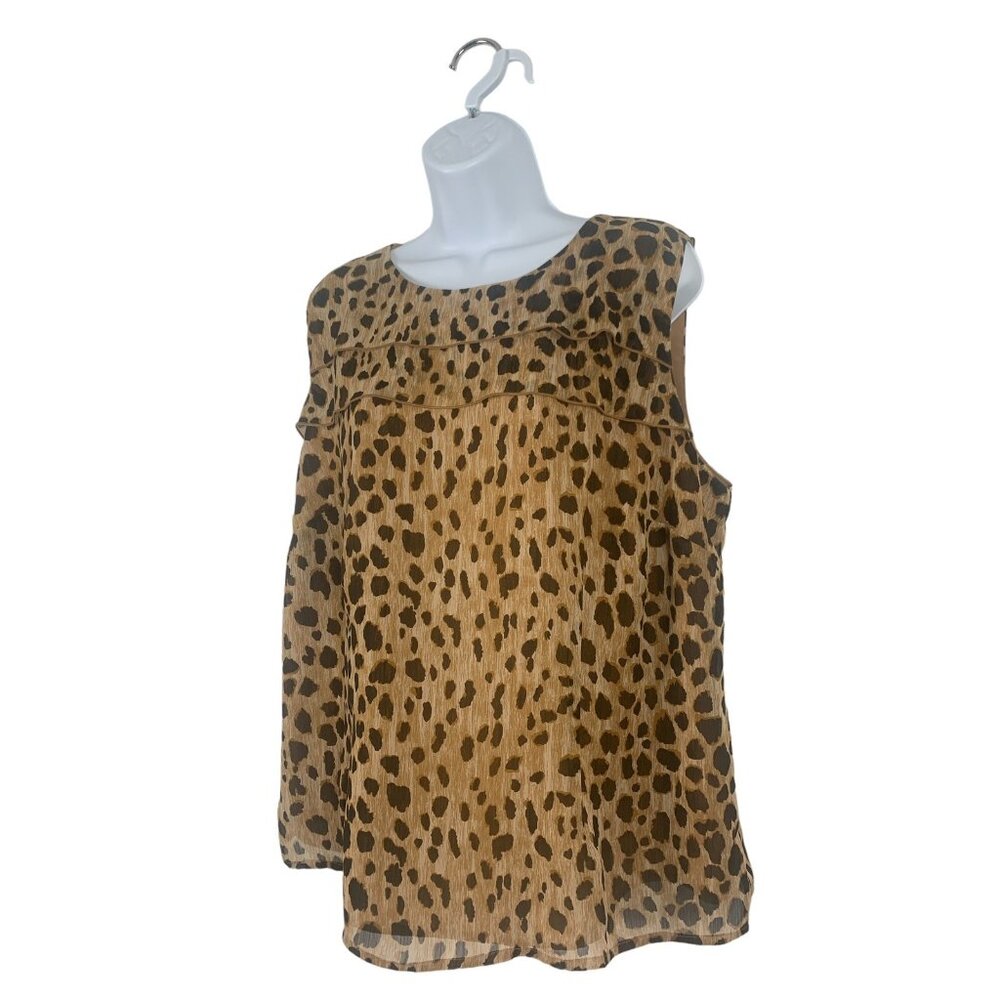 Merona Womens Sleeveless Leopard Print Top Blouse Size XXL - Picture 3 of 11